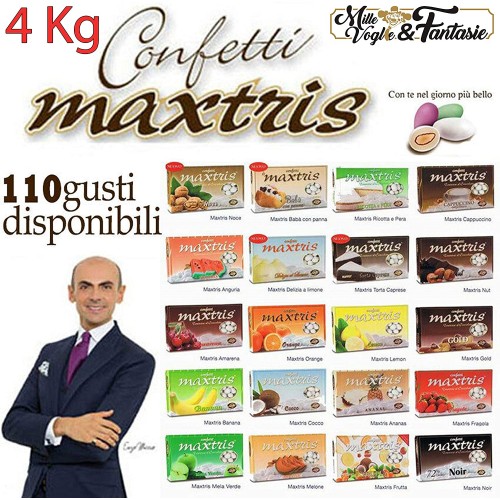 Kit Confetti Maxtris 4 confezioni a scelta, 4 kg di golosi confetti