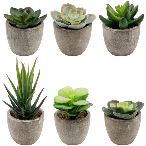 Set da 6 piante finte con vaso, centrotavola matrimonio, piante grasse