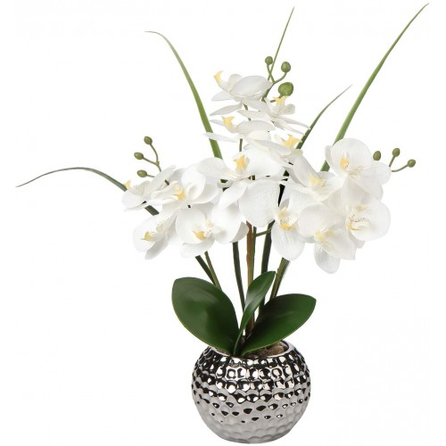 Orchidea artificiale con vaso ceramica, centrotavola sposi, wedding