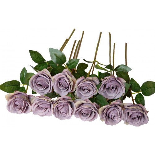 Set da 10 rose finte in seta artificiale, centrotavola bouquet di fiori