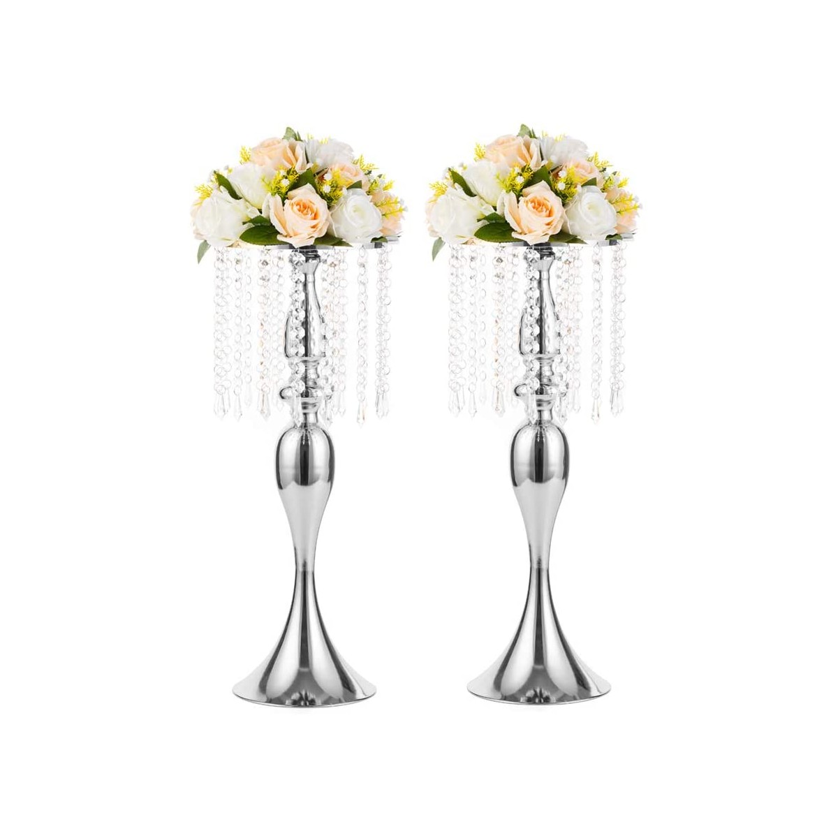 Set da 2 Centrotavola Matrimonio argento, eleganti e raffinati