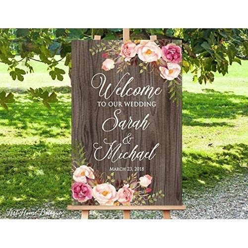 Cartello di benvenuto Welcome, per matrimonio, insegna da ingresso