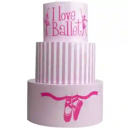 Torta finta scenografica tema Ballerina, in vinile, per compleanno