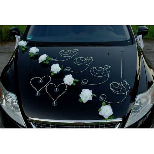 Bouquet di fiori artificiali per auto del matrimonio, kit decorativo