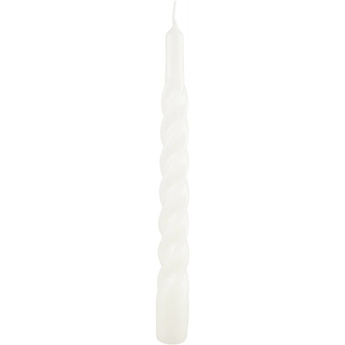 Set da 6 Candele tortiglione in cera, bianche, per candelabri