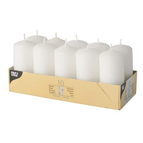 Set da 10 candele bianche per cerimonie, in paraffina