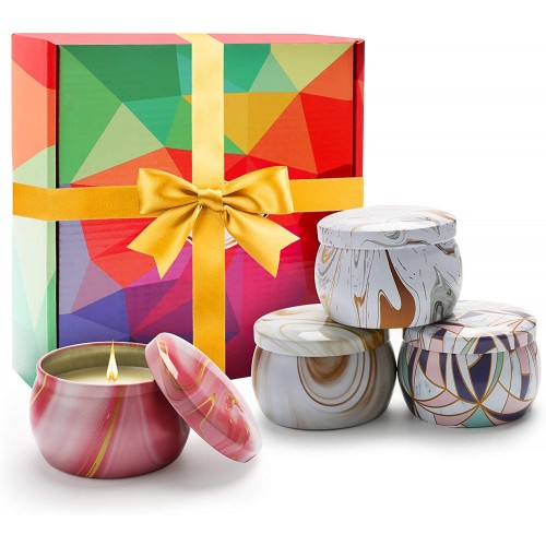 Set regalo con 4 Candele Profumate, per aromaterapia