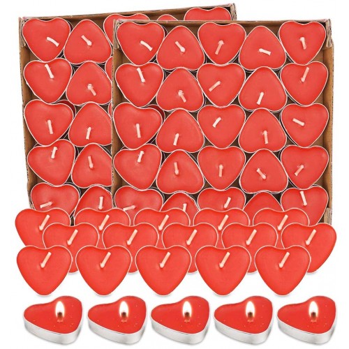 Set da 100 Candele Rosse forma cuore, per feste
