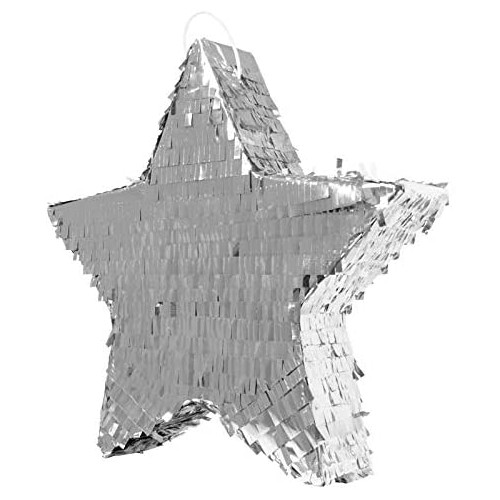 Pignatta a forma di stella colore argento, da 45 cm, per feste