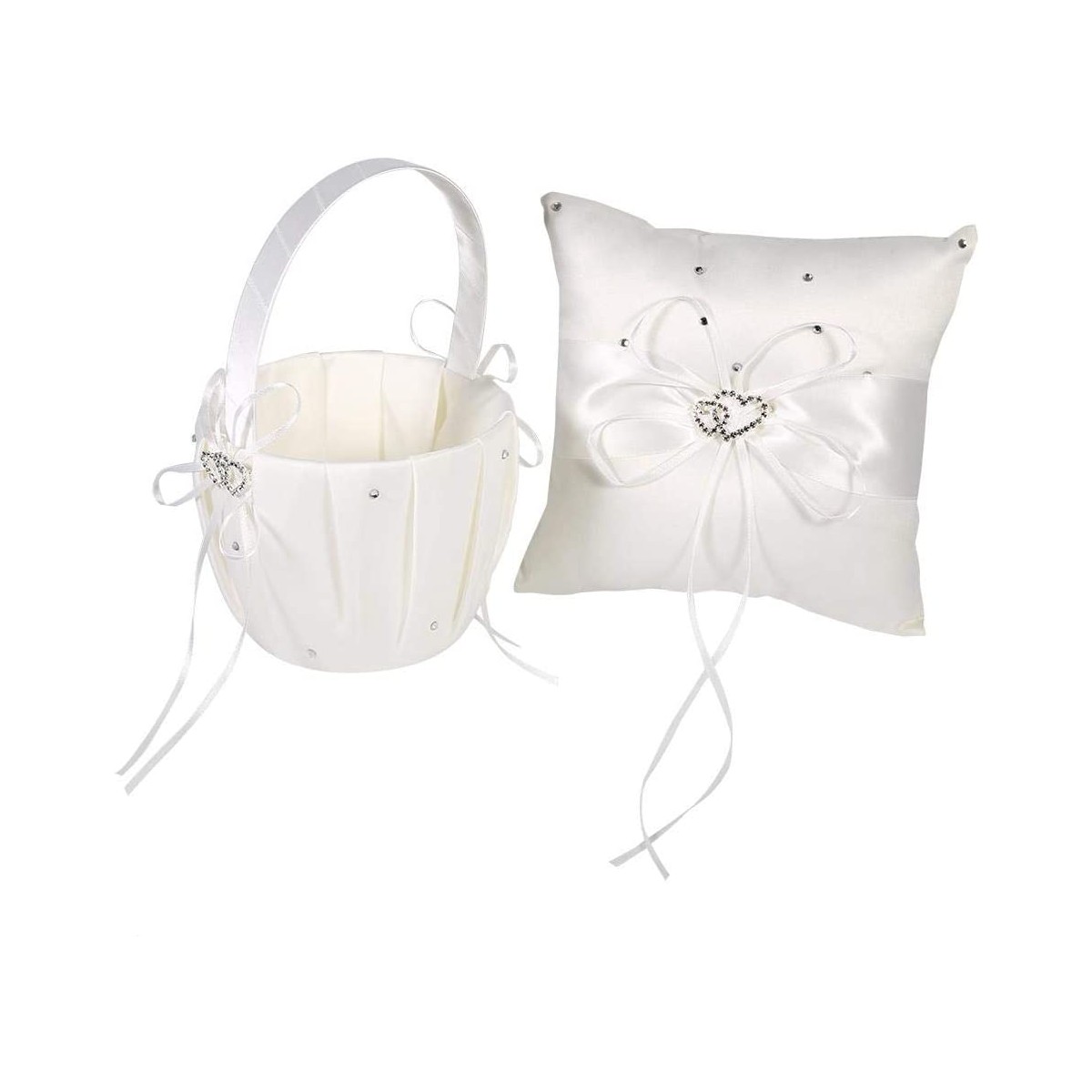 decorazione nuziale bianco portagioie accessori per matrimonio FiedFikt 19 x 19 cm cuscino porta fedi nuziali con perle e fiori colore: giallo/bianco 