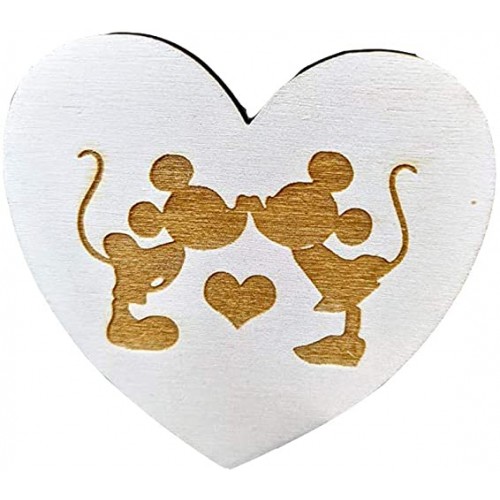Portafedi in legno forma cuore, con Topolino Disney