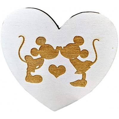 Portafedi in legno forma cuore, con Topolino Disney