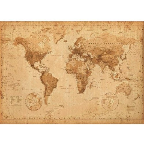 Cartellone mappa mondo antica da 100 x 140 cm