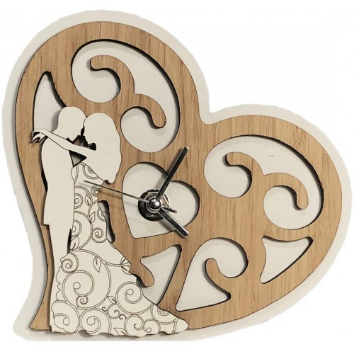 Bomboniera matrimonio orologio cuore in legno per matrimonio