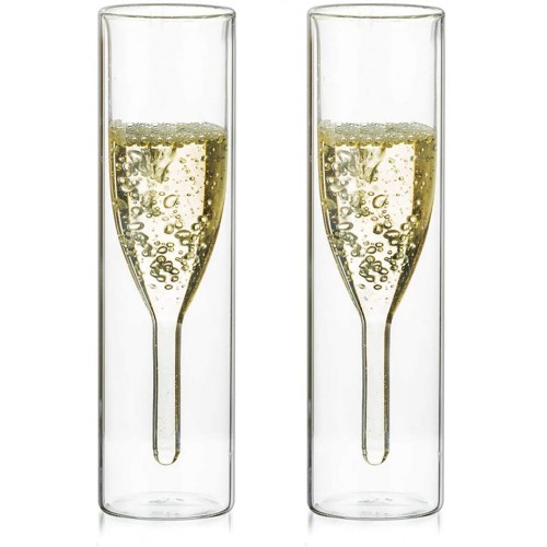 Set da 2 Bicchieri Flute champagne in cristallo, per sposi