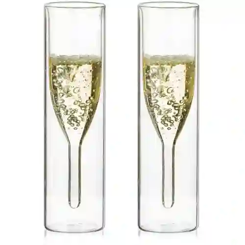 Set da 2 Bicchieri Flute champagne in cristallo, per sposi