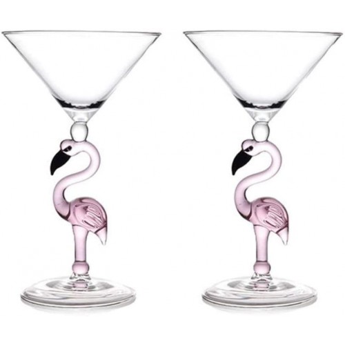 Set 2 bicchieri Cocktail calici sposi, con stelo fenicottero