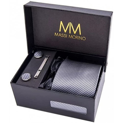 Set accessori uomo - Massi Morino ®, colorazione grigia, confezione regalo