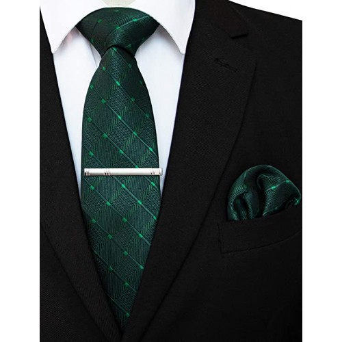 Tie Cravatta Con Fazzoletto Verde Bright metallico 