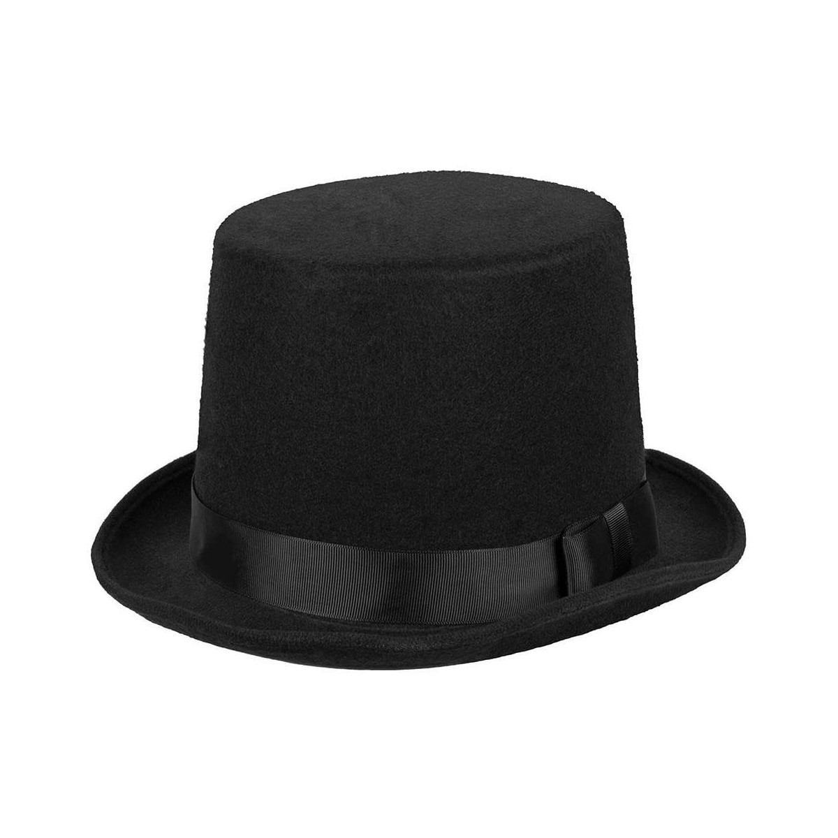 Cappello cilindro in feltro nero, elegante, accessorio sposo