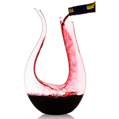 Caraffa di vetro per vino, Decanter a forma di U, design moderno