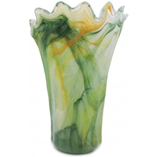 Vaso in vetro di Murano verde Modello Milord, design artigianale