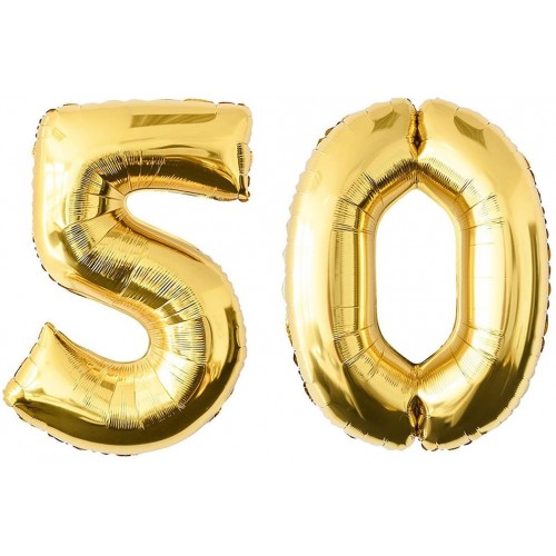 Foil Numero 50 Palloncini oro, supershape per feste