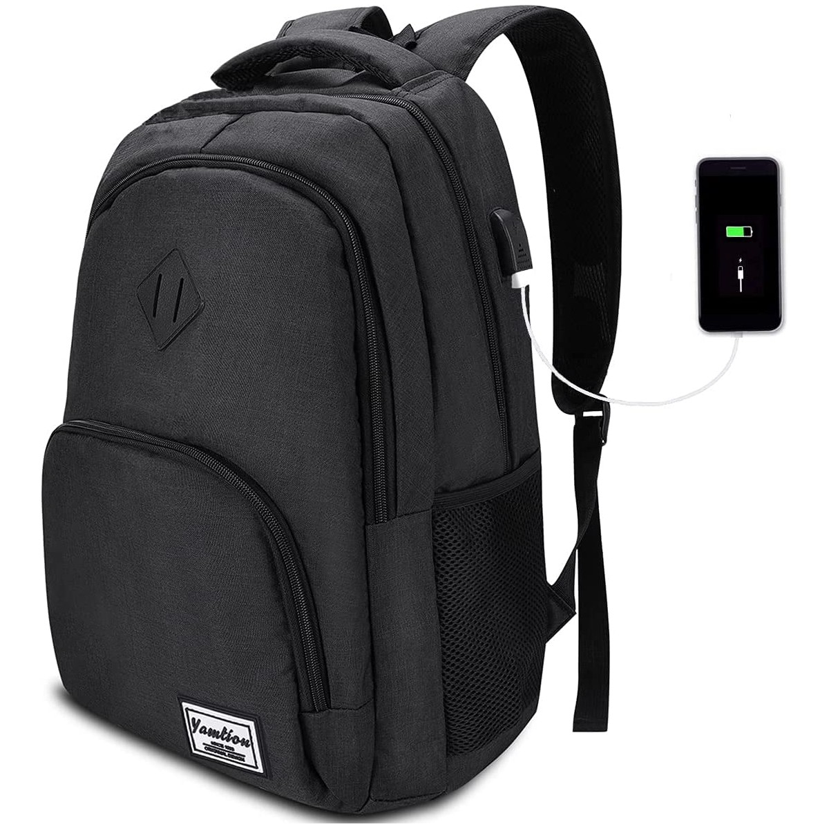 Zaino EastPack con porta pc, impermeabile, nero, perfetto per scuola e viaggi