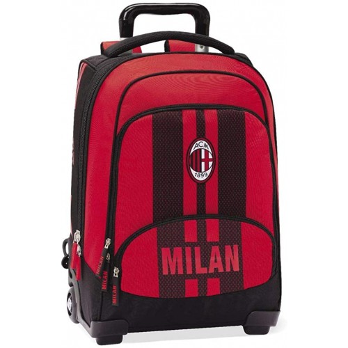 Zaino con trolley A.C Milan, cuore rossonero, per la scuola