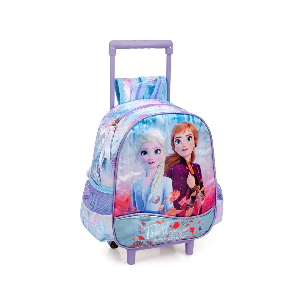 Zaino scuola con trolley tema Frozen II, con manubrio a scomparsa