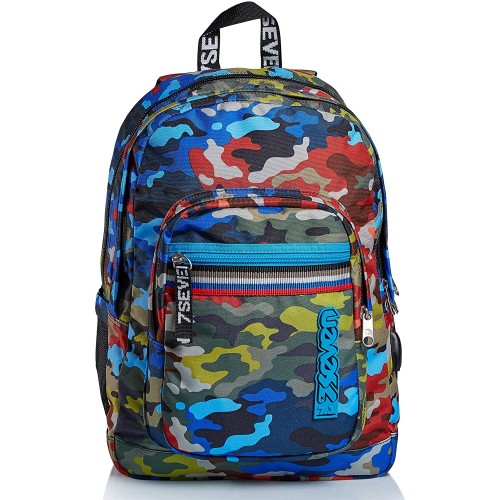 Zaino seven modello Freethink, colorazione Camo, per la scuola