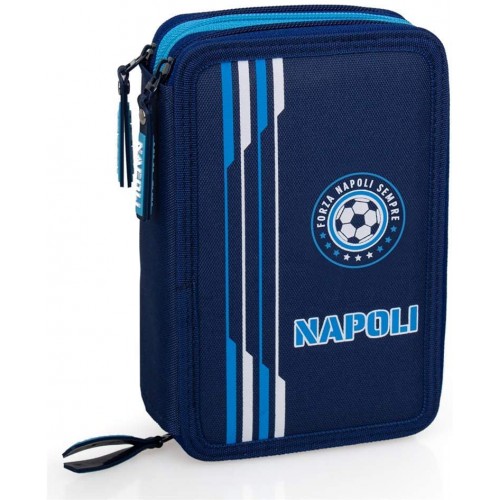 Astuccio S.S.C Napoli calcio, multi scomparto, con accessori