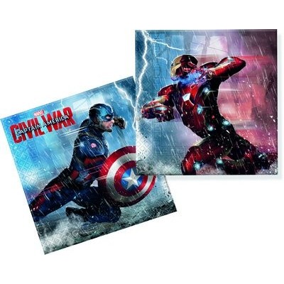 IRPOT- KIT N 17 COORDINATO TAVOLA AVENGERS CIVIL WAR FESTONE GHIRLANDA ADDOBBI