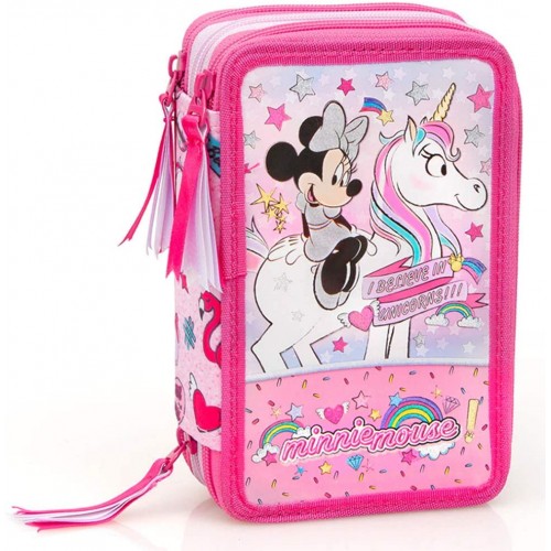 Astuccio scuola Minnie Mouse Unicorno rosa, ufficiale Disney