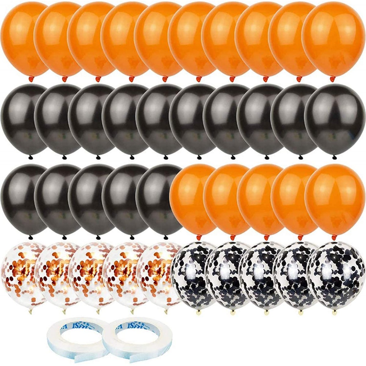Set da 60 Palloncini in lattice neri e arancioni, per party