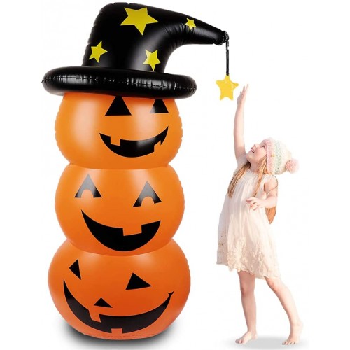 Zucca con cappello gonfiabile per Halloween, in PVC