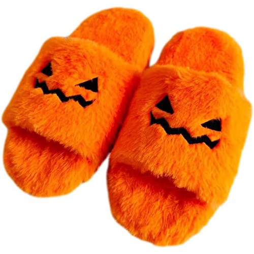 Pantofole zucca di Halloween, antiscivolo, peluche