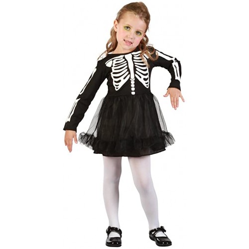 Vestitino da scheletro per bambina, per Halloween