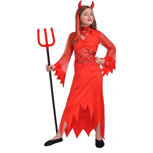 Costume Diavoletta per bambine, per Halloween o Carnevale