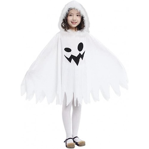 Costume da fantasma, bianco, per bambini, per Halloween