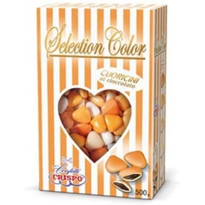 Confetti Selection Color Cuoricini Mignon, arancioni, Crispo, da 500 gr