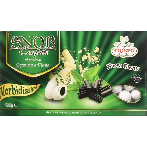 Confetti Snob Liquirizia e Menta, 500 gr, Crispo - Made in Italy
