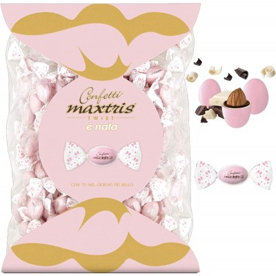 Confetti Maxtris Twist ciocomandorla rosa, per nascita