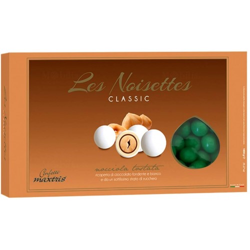 Confetti Les Noisette verdi, Maxtris, da 1 kg, con nocciola