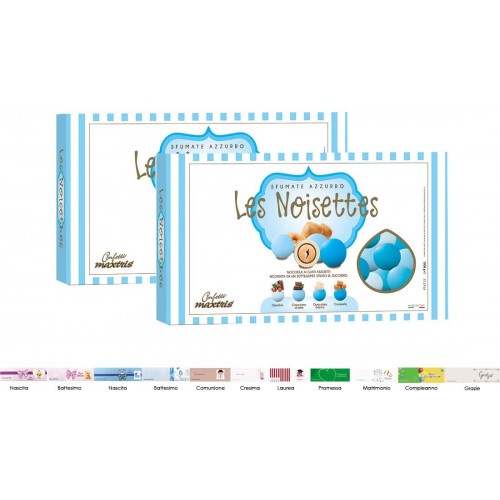 Kit 2 conf. confetti Maxtris Les Noisettes Sfumati celesti, con nocciola