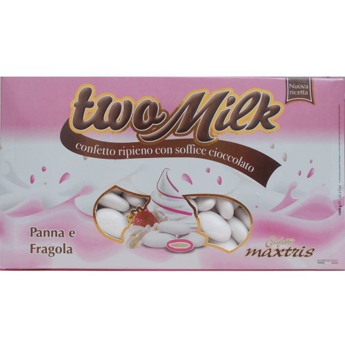 Confetti Maxtris Two Milk gusto Panna Fragola, doppio cioccolato