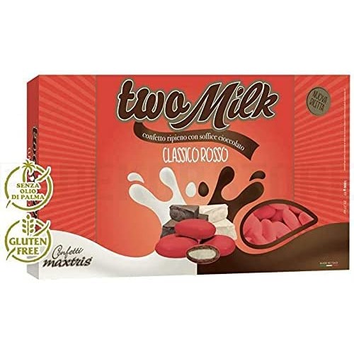 ConfettI Maxtris rossi, Two Milk, 1 kg, per laurea