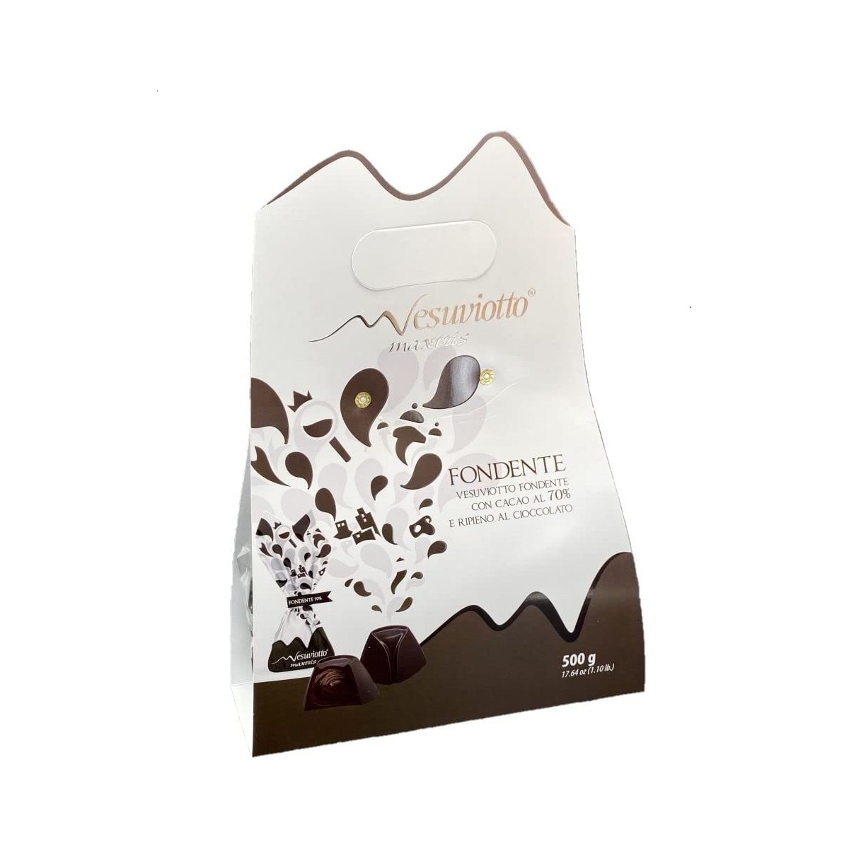 Cioccolato Vesuviotto, fondente al 70%, cioccolatini Maxtris, da 500gr