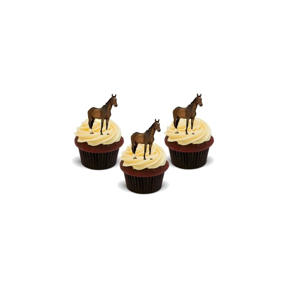 motivo cavallo per feste di compleanno per bambini cupcake MOSNOW Decorazione per torta con cavalli 8 tipi decorazione per torta di compleanno con 1 nero glitterato 