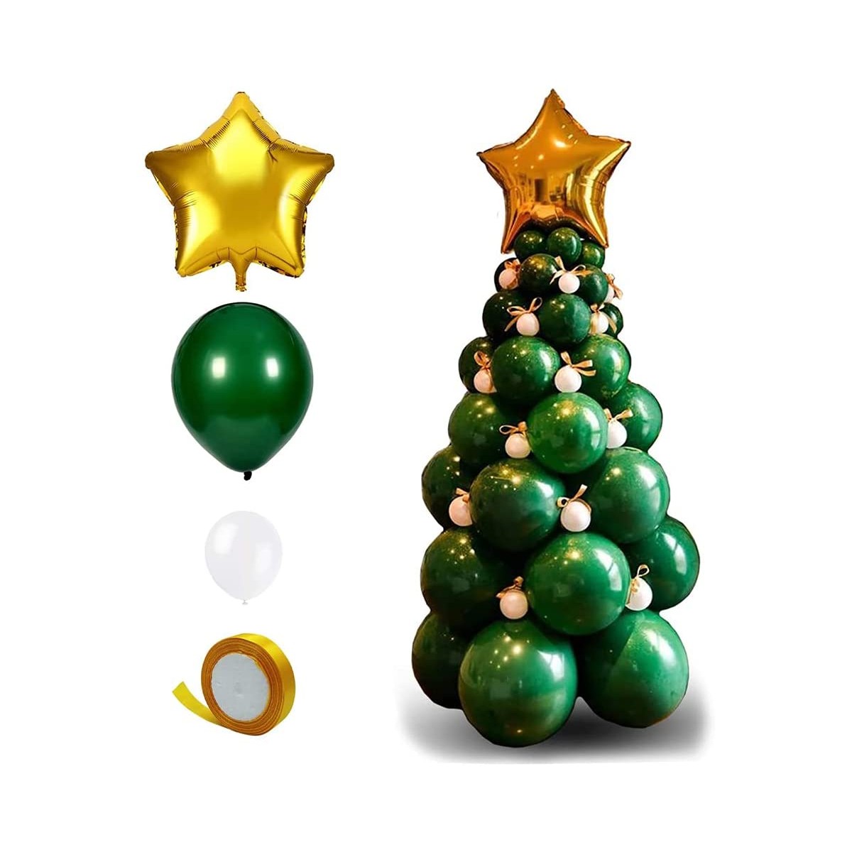 92 palloncini per albero di Natale per decorazioni natalizie verde decorazioni per la casa in lattice bianco dorato